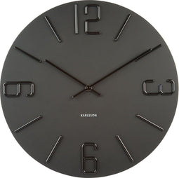 Karlsson Relief XL Klok - Zwart