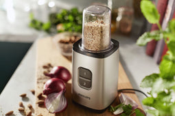 Philips Daily Collection - Miniblender 350 W - Tumbler voor onderweg en multihakker
