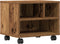 vidaXL - Printerstandaard - met - wielen - Oud - Hout - 41x32x33,5 - cm