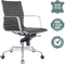 Feel Furniture - Luxe Executive bureaustoel van 100% rundleer - Lage rugleuning – Donker grijs