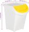 vidaXL - Afvalbakken - met - deksels - stapelbaar - 3 - st - PP - 120 - L - wit