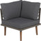 Beliani CORATO - Loungeset voor 5 - Grijs - Acaciahout