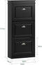 SoBuy FSR94-SCH - Entreekast - 3 Vouwdeuren - Zwart Houtcomposiet