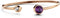 CO88 Collection Birthstone 8CB 90250 Stalen Flex Bangle - Geboortesteen Februari met Swarovski Elements 8 mm - Grootte 58 x 50 mm - Rosékleurig / Paars