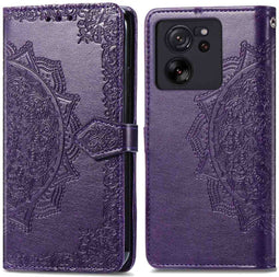 iMoshion Hoesje Geschikt voor Xiaomi 13T Pro / 13T Hoesje Met Pasjeshouder - iMoshion Mandala Bookcase - Paars
