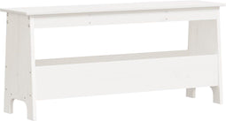 vidaXL - Halbankje - 100x28x45 - cm - massief - grenenhout - wit