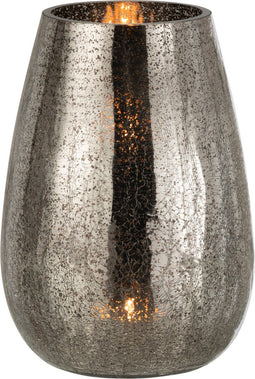 J-Line windlicht Eivorm Craquele - glas - grijs - large