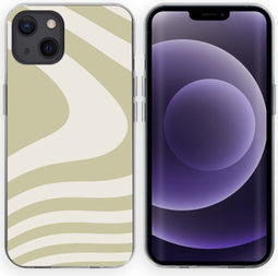 iMoshion Hoesje Geschikt voor iPhone 13 Hoesje Siliconen - iMoshion Design hoesje - Groen / Retro Green