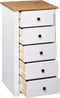 vidaXL - Dressoir - Panama - Range - 46x40x89 - cm - grenenhout - wit
