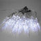 ECD Germany LED Ijspegel Lichtketting koud wit 40 pins, gordijn 5,7m + 5m kabel, 8 lichtstanden + timer, waterdicht IP44 binnen/buiten, ijspegelketting ijsregen Kerstverlichting Kerstdecoratie