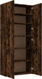 vidaXL - Schoenenkast - 80x35,5x180 - cm - bewerkt - hout - gerookt - eikenkleurig