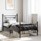 vidaXL - Bedframe - met - hoofd- - en - voeteneinde - metaal - zwart - 90x200 - cm