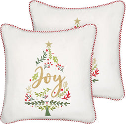 ECHEVERIA - Sierkussen set van 2 - Wit - Fluweel