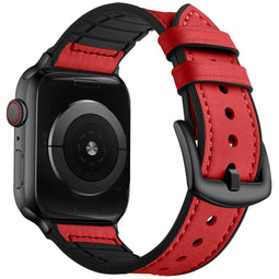 Echt lederen bandje voor de Apple Watch Series 1-9 / SE - 38/40/41 mm - Rood