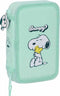 Dubbele etui Snoopy Groovy Aquamarijn 12.5 x 19.5 x 4 cm 28 Onderdelen