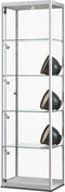 Vitrinekast Berlina 600 zilver met zij verlichting