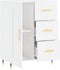 vidaXL - Dressoir - 69,5x34x90 - cm - bewerkt - hout - hoogglans - wit