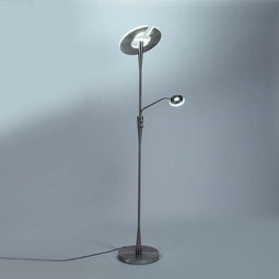 TRIO Leuchten Moderno - Vloerlamp met leeslamp - Dimbaar - H 195 cm - Staal