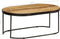 vidaXL - Salontafel - ovaal - 100 - cm - massief - ruw - mangohout - en - staal