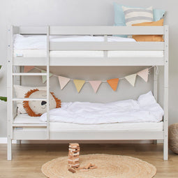 ECO Comfort stapelbed 70x160 cm met lattenbodem, Duif Grijs, ECO-gecertificeerd FSC-hout, Massief Grenenhout, Lak op Waterbasis, Gemaakt in de EU, 10 jaar Fabrieksgarantie