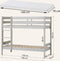 ECO Comfort stapelbed 70x160 cm met lattenbodem, Duif Grijs, ECO-gecertificeerd FSC-hout, Massief Grenenhout, Lak op Waterbasis, Gemaakt in de EU, 10 jaar Fabrieksgarantie