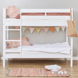 ECO Comfort stapelbed 70x160 cm met lattenbodem, wit, ECO-gecertificeerd FSC-hout, Massief Grenenhout, Lak op Waterbasis, Gemaakt in de EU, 10 jaar Fabrieksgarantie