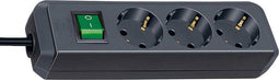 Eco-Line met schakelaar 3-voudig zwart 1,5 m H05VV-F 3G1,5