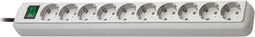 Eco-Line stekkerdoos met schakelaar 10-voudig lichtgrijs 3m H05VV-F 3G1,5