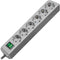 Eco-Line stekkerdoos met schakelaar 6-voudig zilver grijs 1,5 m H05VV-F 3G1,5