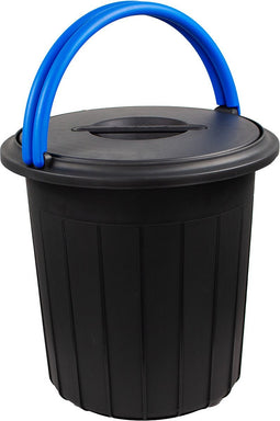 Eco Solution, Afvalemmer met Handvat 25L - Prullenbak met Deksel voor Afvalscheiding - Blauw/Geel - Afvalscheidingprullenbakken - Recycle – Afvalbak - Vuilnisbak – Vuilnisemmer – Sorteerafvalemmer - Kantoor – Keuken