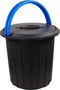 Eco Solution, Afvalemmer met Handvat 25L - Prullenbak met Deksel voor Afvalscheiding - Blauw/Geel - Afvalscheidingprullenbakken - Recycle – Afvalbak - Vuilnisbak – Vuilnisemmer – Sorteerafvalemmer - Kantoor – Keuken