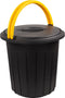 Eco Solution, Afvalemmer met Handvat 25L - Prullenbak met Deksel voor Afvalscheiding - Zwart/Geel - Afvalscheidingprullenbakken - Recycle – Afvalbak - Vuilnisbak – Vuilnisemmer – Sorteerafvalemmer - Kantoor – Keuken