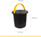Eco Solution, Afvalemmer met Handvat 25L - Prullenbak met Deksel voor Afvalscheiding - Zwart/Geel - Afvalscheidingprullenbakken - Recycle – Afvalbak - Vuilnisbak – Vuilnisemmer – Sorteerafvalemmer - Kantoor – Keuken