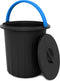 Eco Solution, Afvalemmer met Handvat 25L - Prullenbak met Deksel voor Afvalscheiding - Blauw/Geel - Afvalscheidingprullenbakken - Recycle – Afvalbak - Vuilnisbak – Vuilnisemmer – Sorteerafvalemmer - Kantoor – Keuken