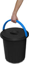 Eco Solution, Afvalemmer met Handvat 25L - Prullenbak met Deksel voor Afvalscheiding - Blauw/Geel - Afvalscheidingprullenbakken - Recycle – Afvalbak - Vuilnisbak – Vuilnisemmer – Sorteerafvalemmer - Kantoor – Keuken