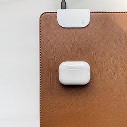 ECOMAT Vegan lederen bureau onderlegger bureau mat met draadloos oplader