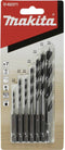 Makita 7-delige houtspiraalborenset - 1/4 zeskant aansluiting - met centreerpunt (1 set)