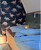 Studio Ditte Dekbedovertrek Blokken 140x220cm - Steenblauw