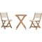 FSC acaciahouten opvouwbare bistroset met beige touwvlechtwerk - 2 personen - MAKENA