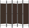 vidaXL - Kamerscherm - met - 5 - panelen - 200x180 - cm - bruin