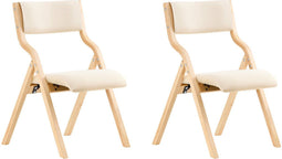 SoBuy FST40-Wx2 - Klapstoel - Opvouwbaar met Zitkussen - Wit (2 stuks)