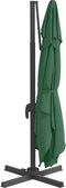 vidaXL - Zweefparasol - met - LED-verlichting - 400x300 - cm - groen