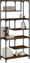 vidaXL - Boekenkast - 81x36x176 - cm - bewerkt - hout - gerookt - eikenkleurig