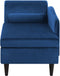 LUIRO - Chaise longue - Marineblauw - Linkerzijde - Fluweel