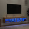 vidaXL - Tv-meubels - met - LED-verlichting - 2 - st - 80x30x30 - cm - sonoma - eiken