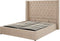 LUBBON - Bed met opbergruimte - Beige - 160 x 200 cm - Fluweel