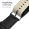 imoshion Classic lederen bandje - Geschikt voor Apple Watch 1, 2, 3, 4, 5, 6, 7, 8, 9, 10 (42 mm), SE - 38/40/41 mm - Zwart - One Size
