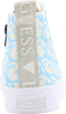 GUESS Ederla Hi - Hoge sneakers - Wit canvas met blauwe opdruk - Blauw - Maat 40