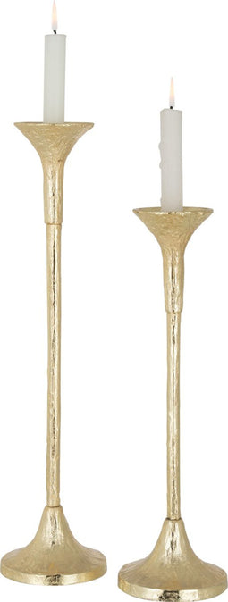 J-Line kandelaar Marie - aluminium - goud - 2 stuks