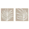 Schilderij Home ESPRIT Wit Natuurlijk Blad van een plant Scandinavisch 83 x 4,5 x 83 cm (2 Stuks)